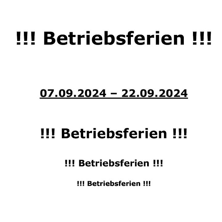 Betriebsferien
