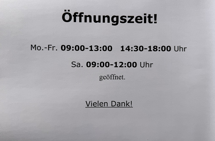 !!!Neue Öffnungszeiten !!!